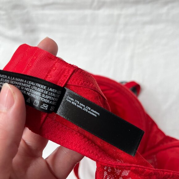 Natori Pretty Smooth Seamless Samba Red Lace Underwire Bra 30DDD - Picture 8 of 8